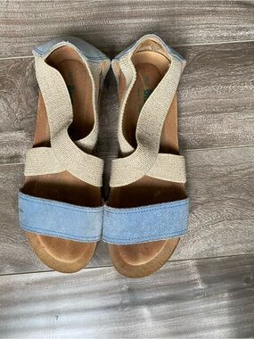 Bio Natura Casual Blue and Cream Elastic Strap Sandals